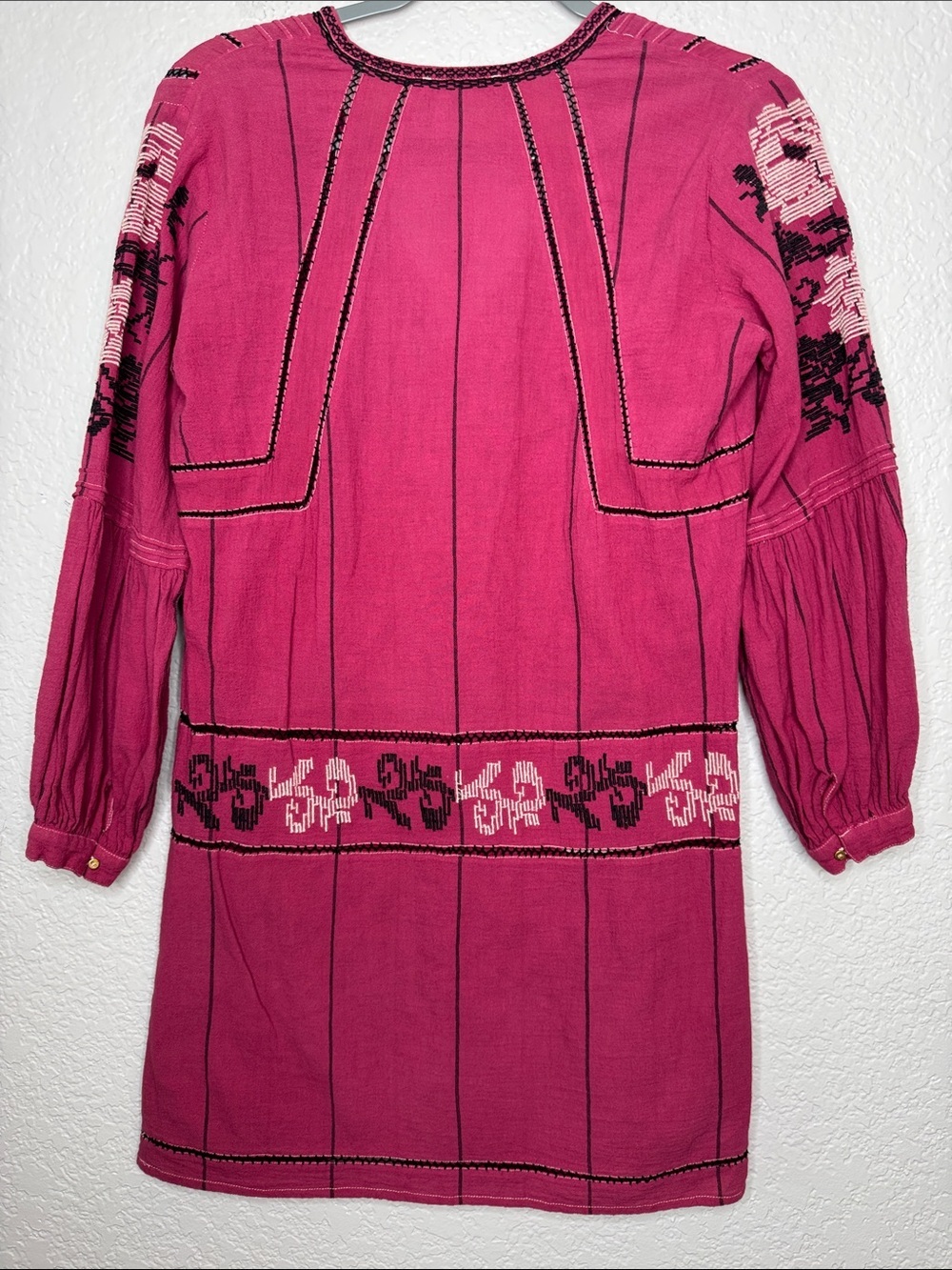 Ulla Johnson Dalia Pink Embroidered Mini Dress Size 2 Cotton Stitched - Picture 7 of 7